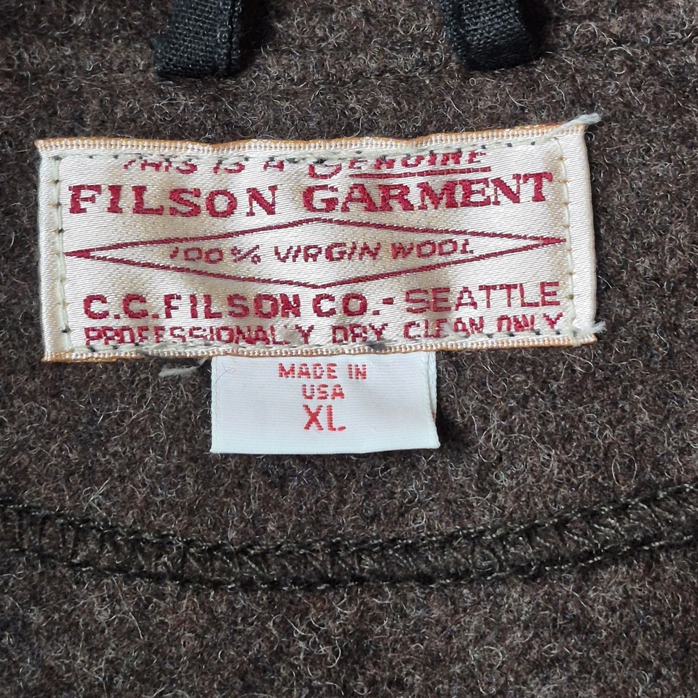 Filson Men's XL Mackinaw Wool Western Vest Style 24 Brown Made in USA - Picture 6 of 7